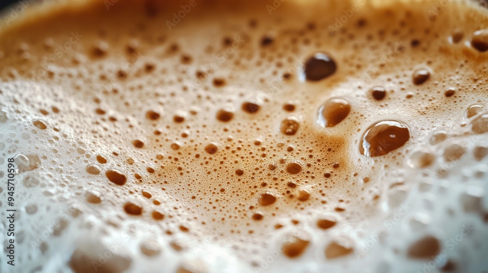Close-up of Coffee Foam with Air Bubbles Close-up of Coffee Foam with Air Bubbles