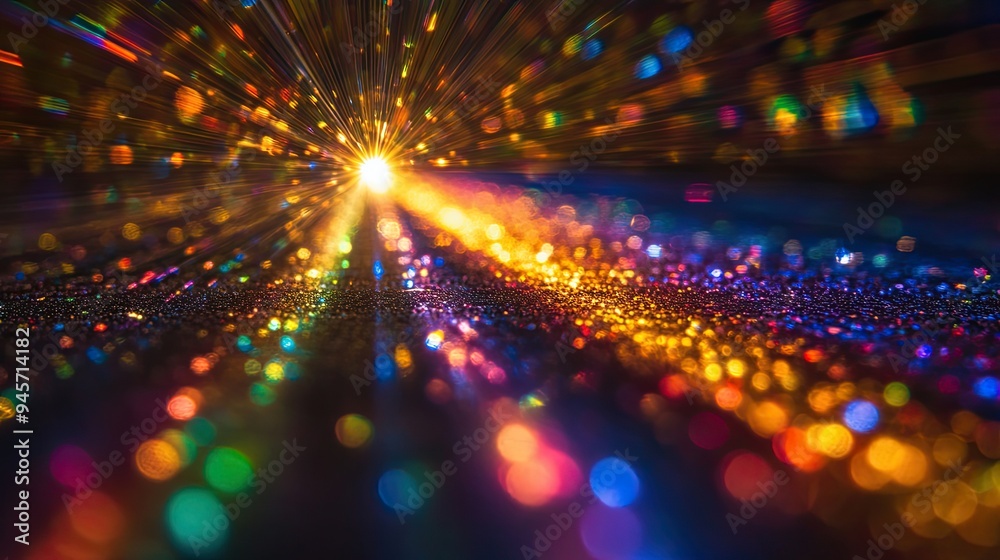 custom made wallpaper toronto digitalClose-up view of RGB light beams refracting through a crystal prism, producing a spectrum of colors that dance across a dark surface, creating a dazzling and intricate light show