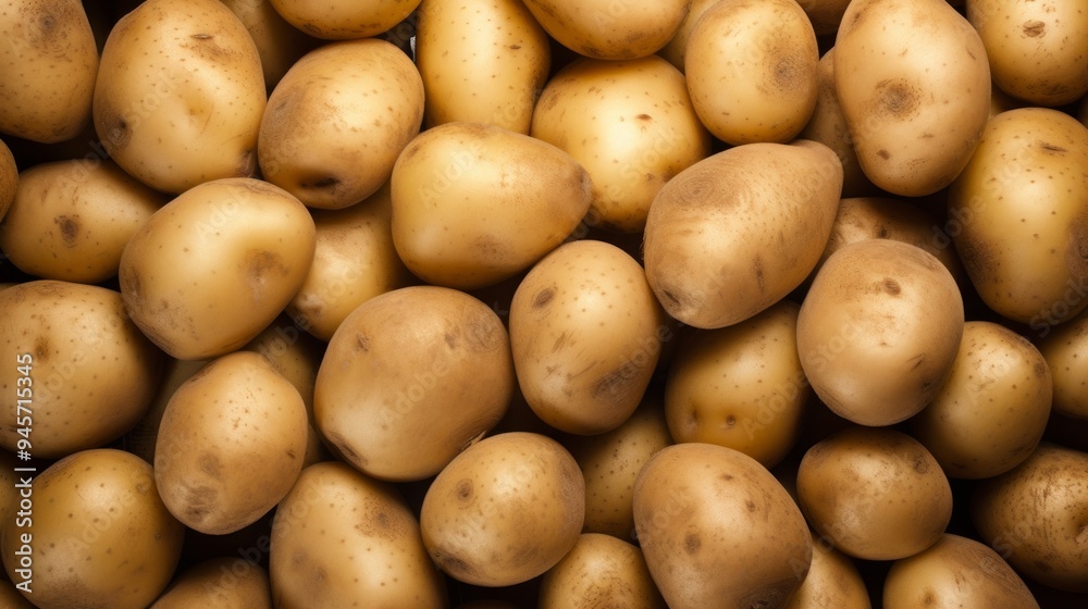 Pile of fresh potatoes on sale in vegetable stand display at supermarket show organic food. Neural network ai generated art Pile of fresh potatoes on sale in vegetable stand display at supermarket show organic food. Neural network ai generated art