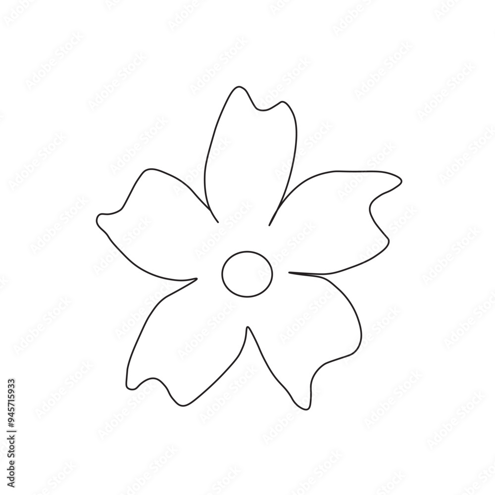 flower isolated on white background. Flower Outline Simple Flower Outline Drawing. flower isolated on white background. Flower Outline Simple Flower Outline Drawing.