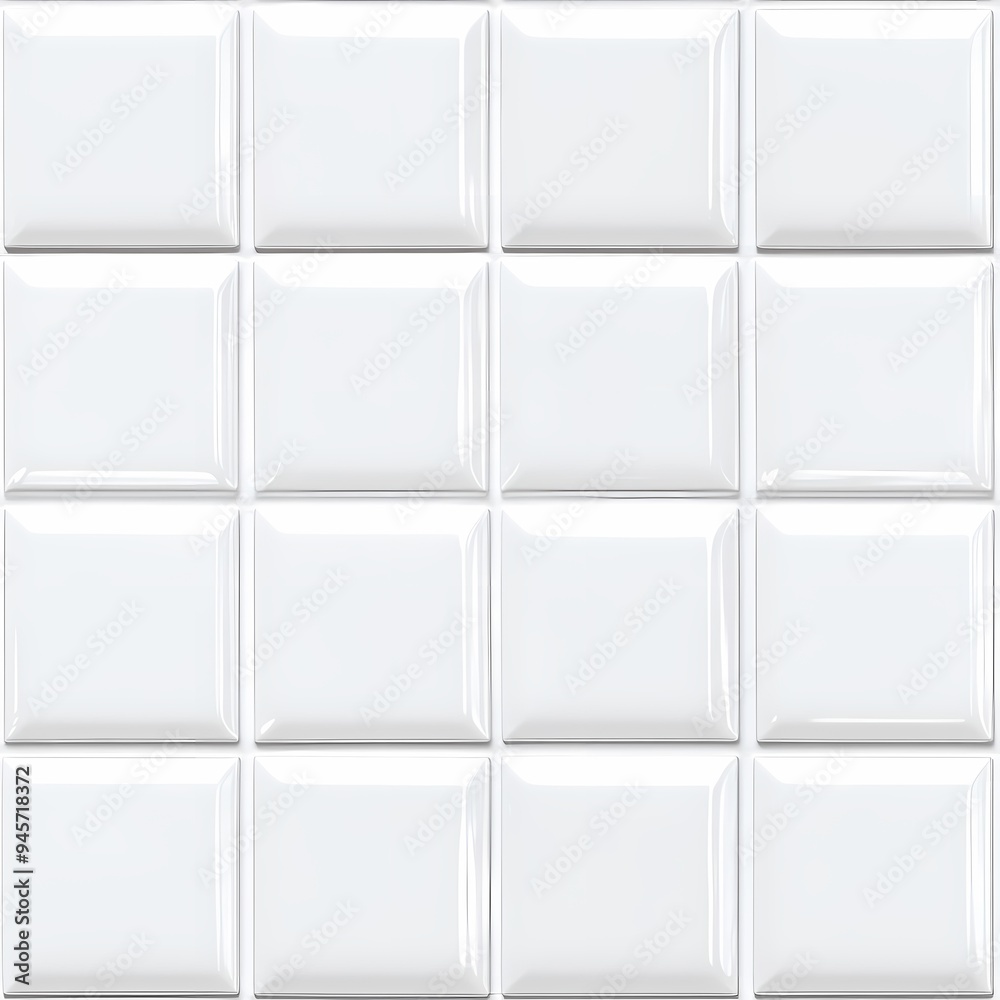Glossy white ceramic tiles in a seamless grid pattern. Glossy white ceramic tiles in a seamless grid pattern.