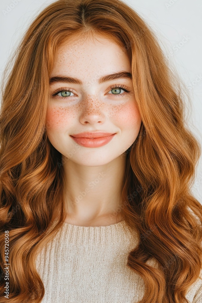 A charming yearold woman with golden wavy hair and striking green eyes, adorned with cute freckles on her nose. A charming yearold woman with golden wavy hair and striking green eyes, adorned with cute freckles on her nose.