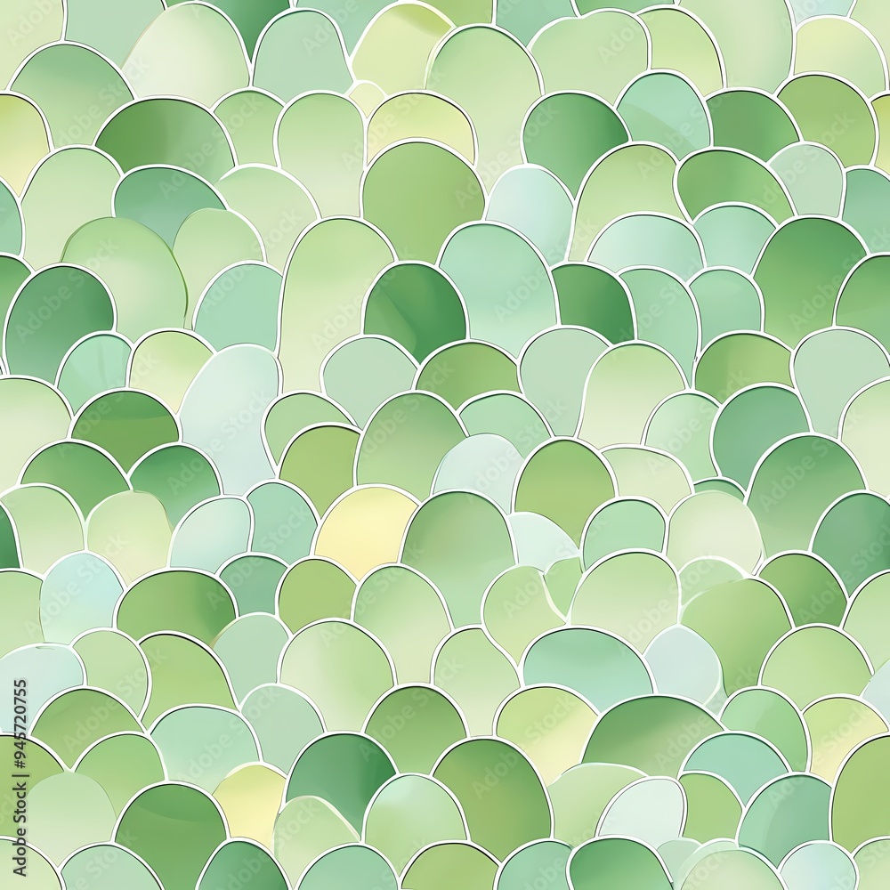 Obraz premium Abstract green scale pattern in soothing pastel hues.