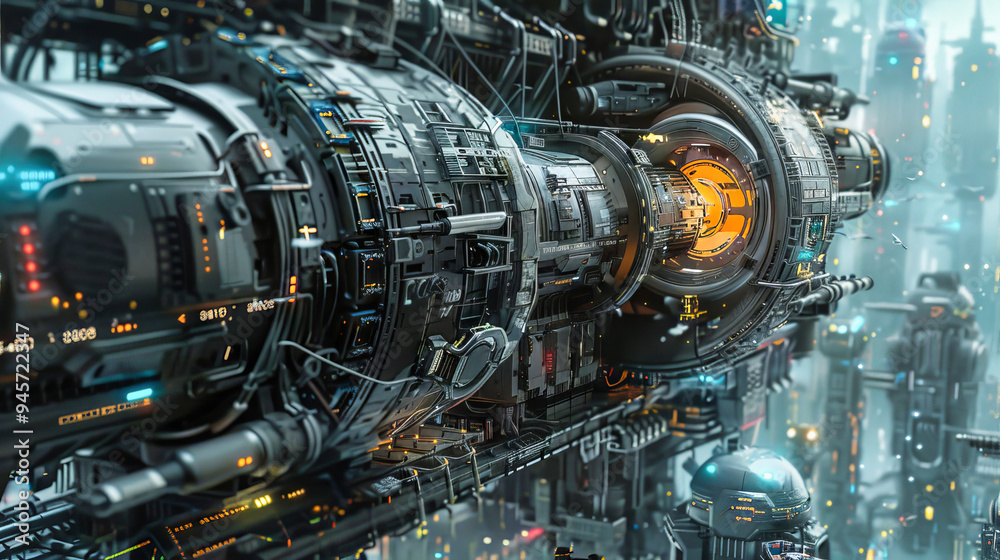 Fototapeta premium Advanced futuristic city or facility