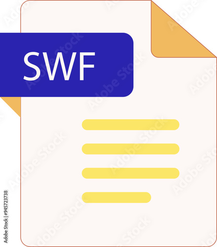 SWF File icon with folded style document