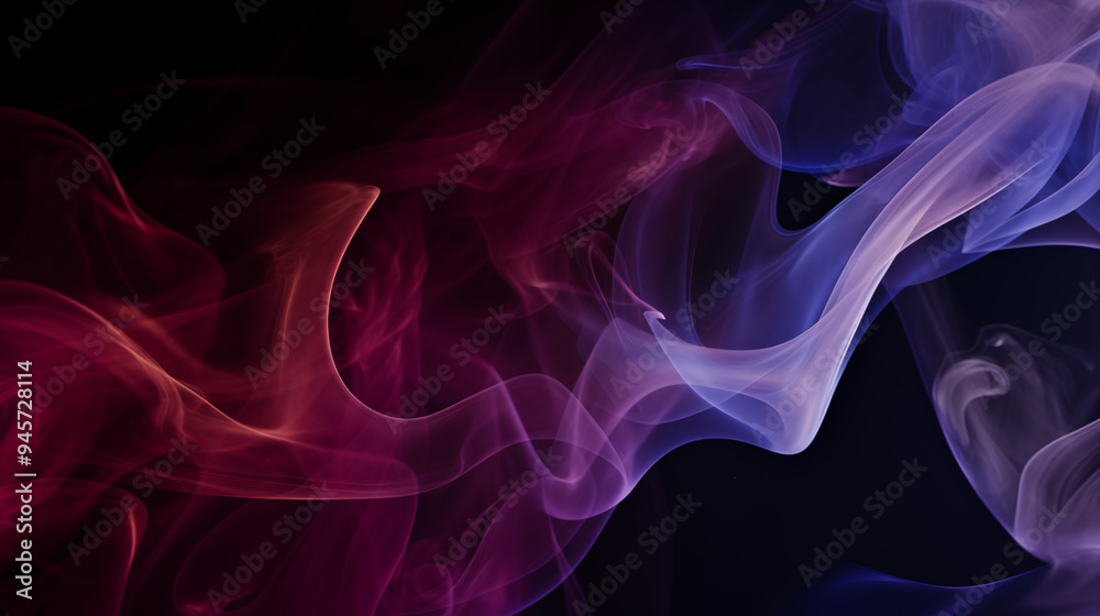Vivid Red and Blue Smoke Swirls in Dark Abstract Digital Art Vivid Red and Blue Smoke Swirls in Dark Abstract Digital Art