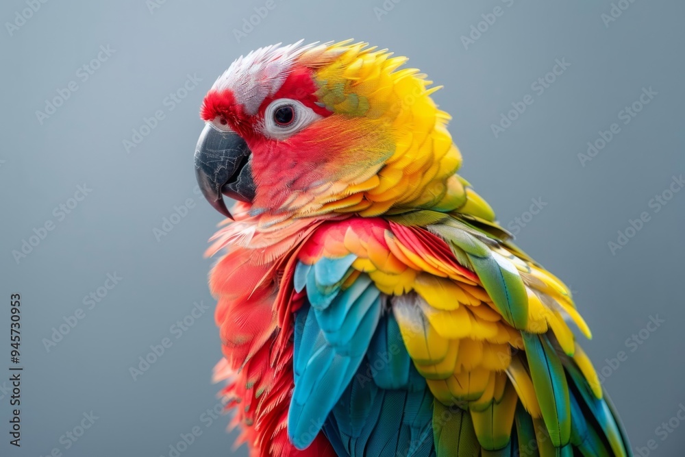 Fototapeta premium colorful bright parrot close up