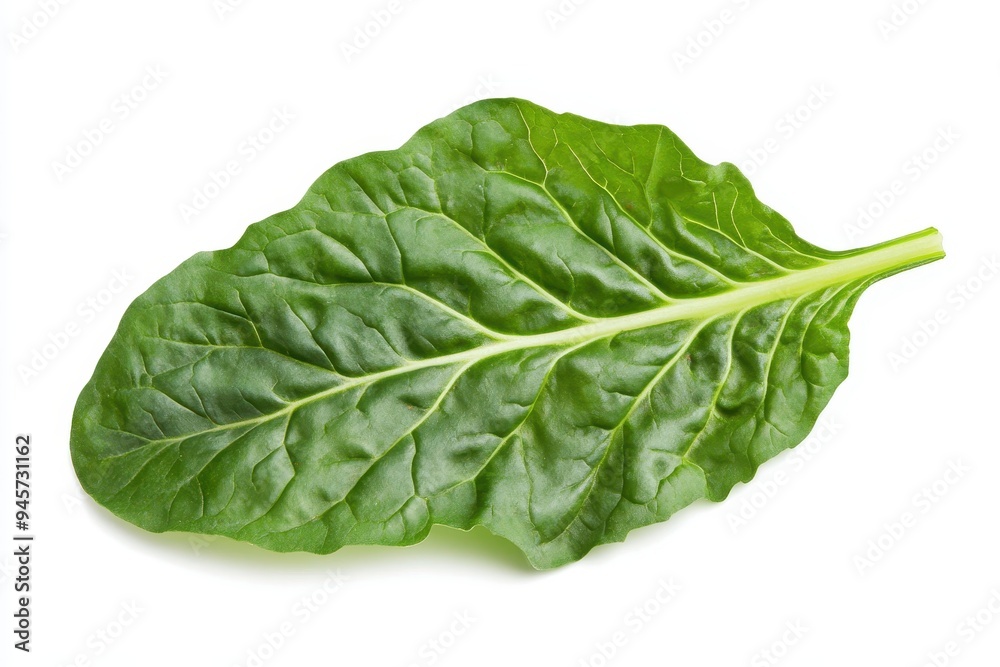 A single green leaf showcasing its texture and shape. A single green leaf showcasing its texture and shape.