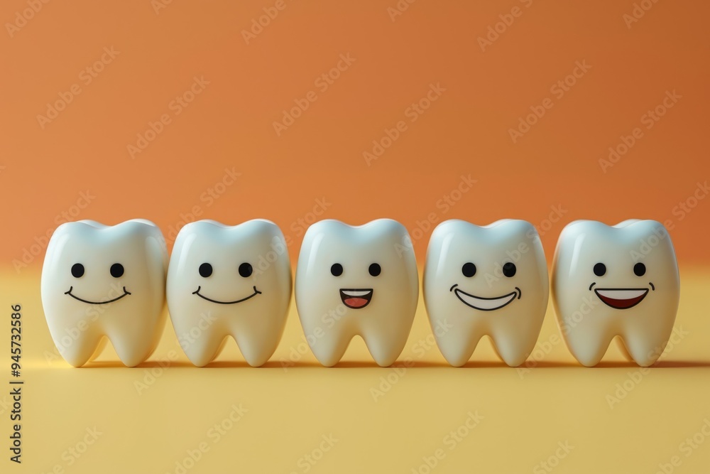 Fototapeta premium row of smiling teeth, oral hygiene