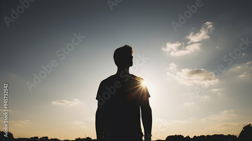 A young adults silhouette exuding confidence
