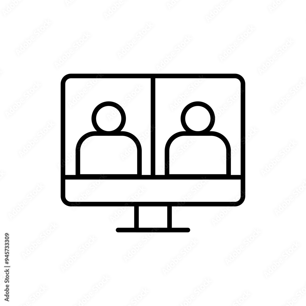 Video conference outline icons, minimalist vector illustration ,simple transparent graphic element .Isolated on white background Video conference outline icons, minimalist vector illustration ,simple transparent graphic element .Isolated on white background