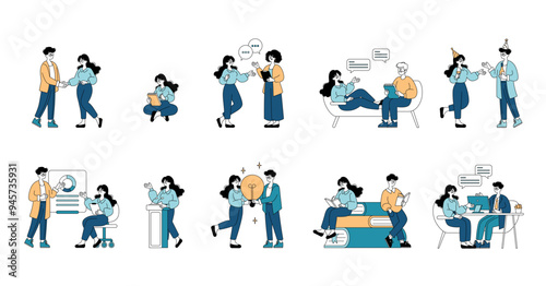 Wallpaper Mural Business People. Flat Vector Illustration Torontodigital.ca