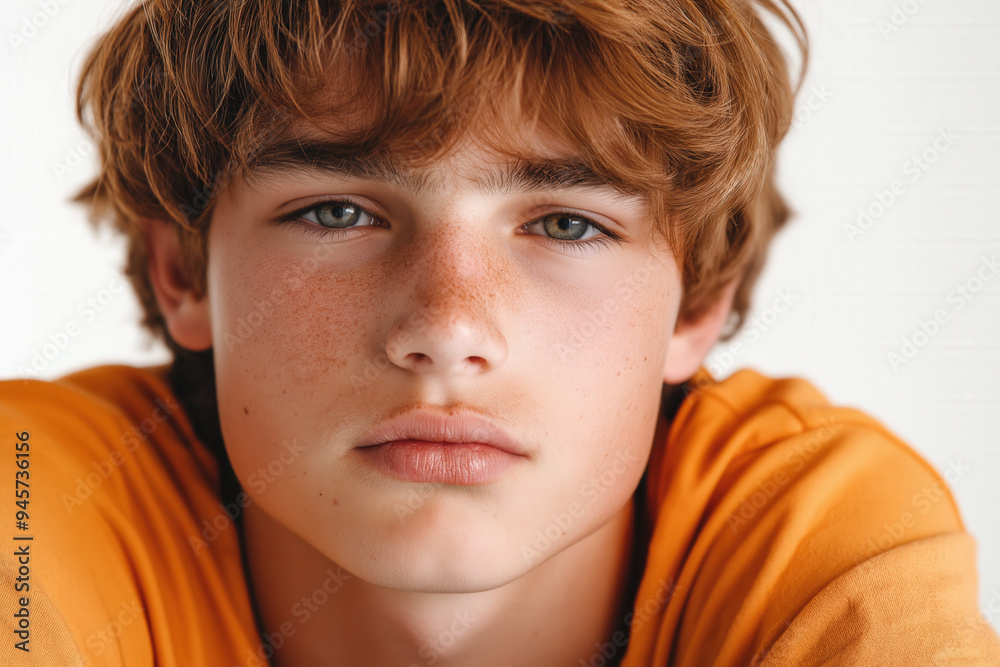Adolescent Boy On White Background Adolescent Boy On White Background