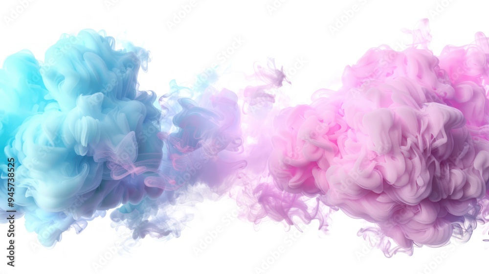 Fototapeta premium Abstract Swirls of Blue and Pink Ink in Water