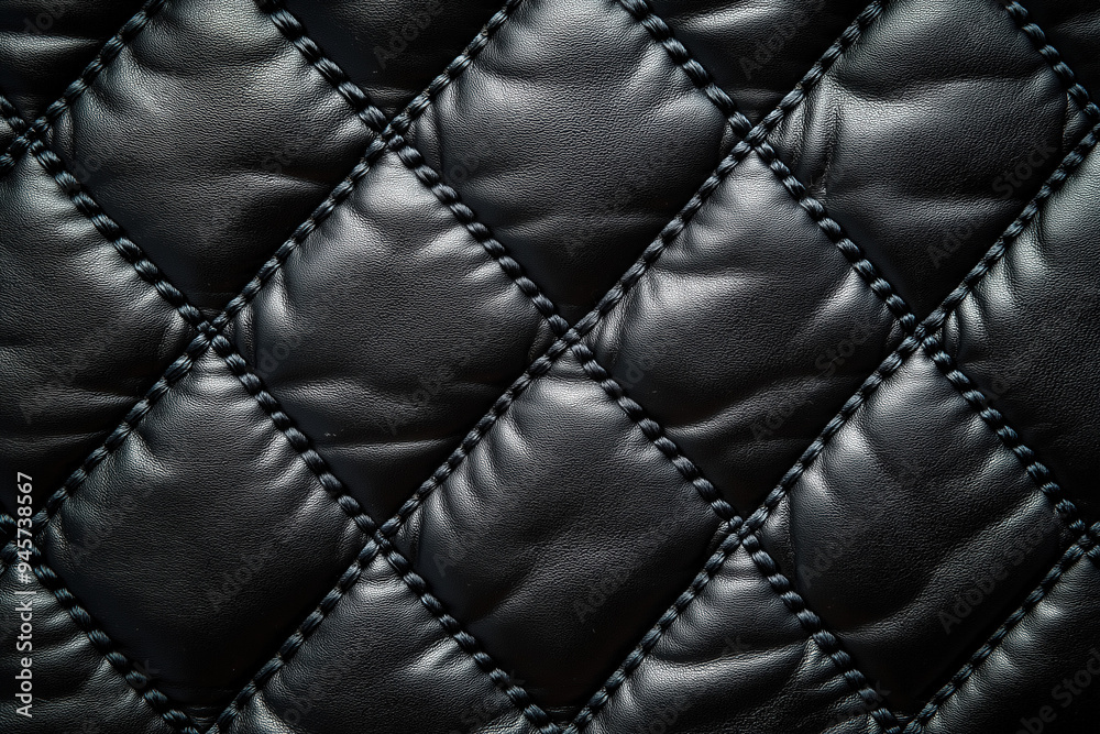 Fototapeta premium Black Quilted Background
