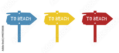 beach sign icon, on a white background, vector illustration