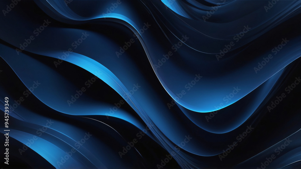 Obraz premium A digital abstract of blue flowing shapes that represent energy and movement, perfect for tech or innovation visuals
