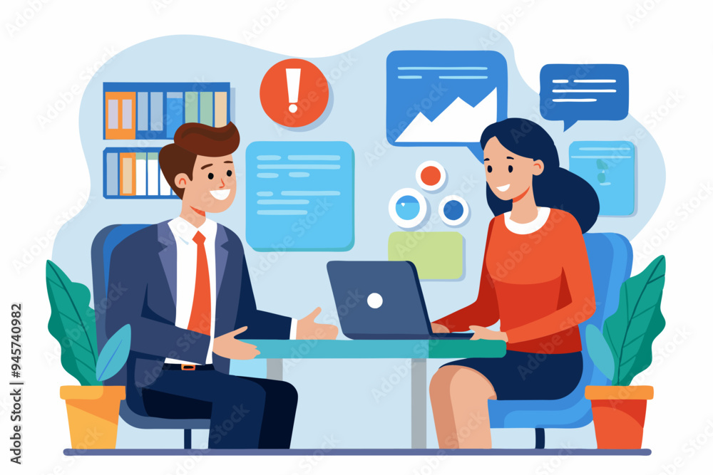 Job interview, business discussion meeting or recruitment manager, candidate answer question or career development, communication or hiring concept, business people answer question in job interview.
Job interview, business discussion meeting or recruitment manager, candidate answer question or career development, communication or hiring concept, business people answer question in job interview.