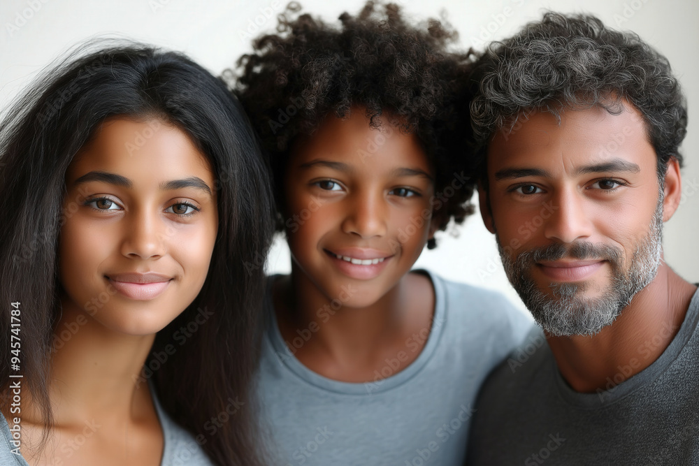 Ethnic Family On White Background Ethnic Family On White Background
