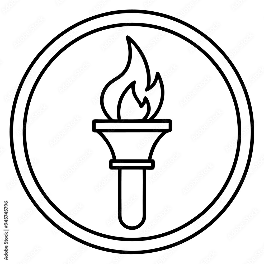 Fire Torch Vector Logo isolated png on white background Fire Torch Vector Logo isolated png on white background