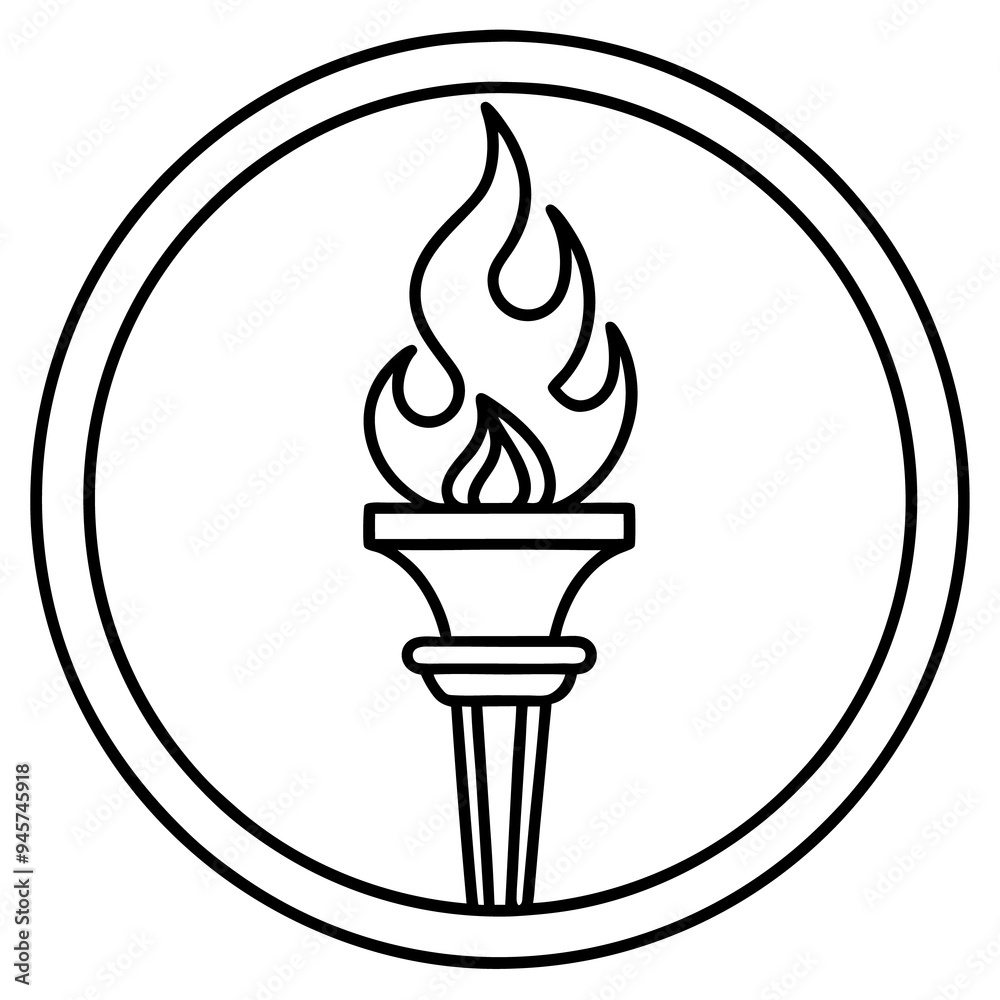 Fire Torch Vector Logo isolated png on white background Fire Torch Vector Logo isolated png on white background