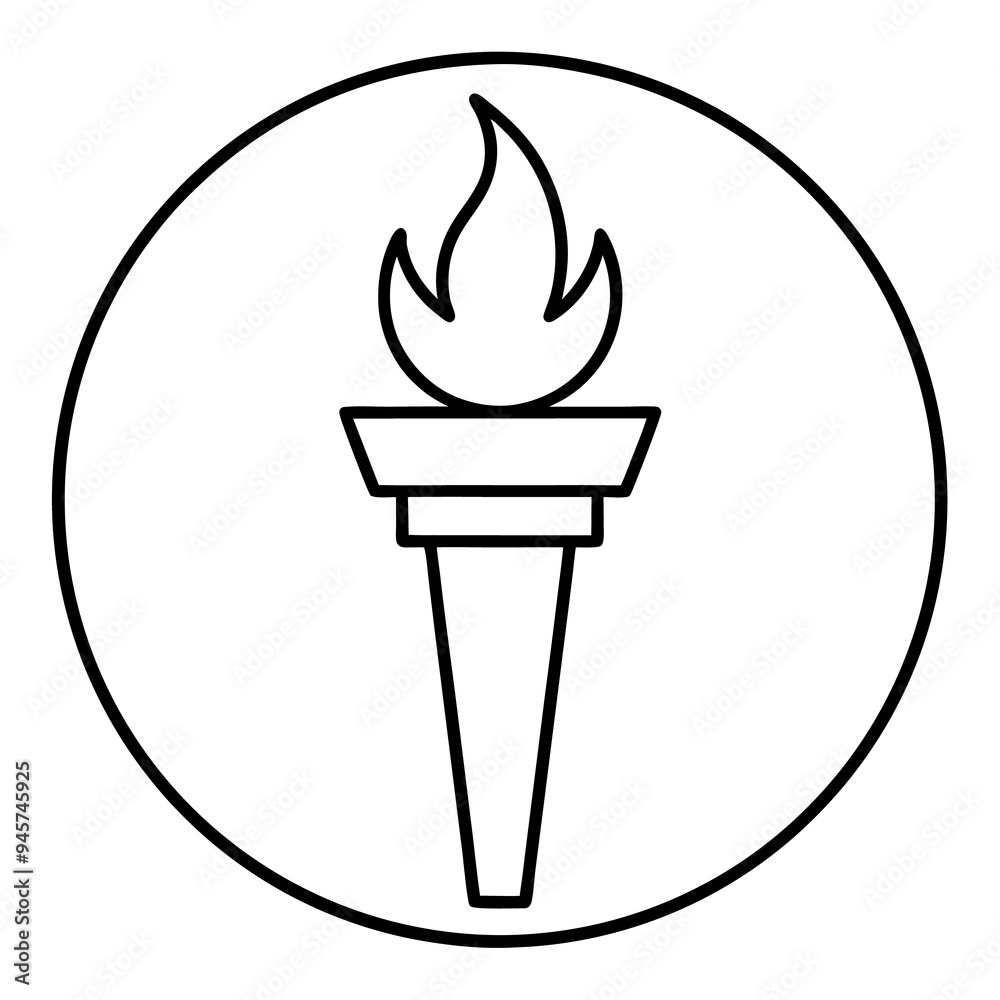 Fire Torch Vector Logo isolated png on white background Fire Torch Vector Logo isolated png on white background