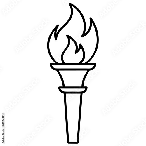 Fire Torch Vector Logo isolated png on white background