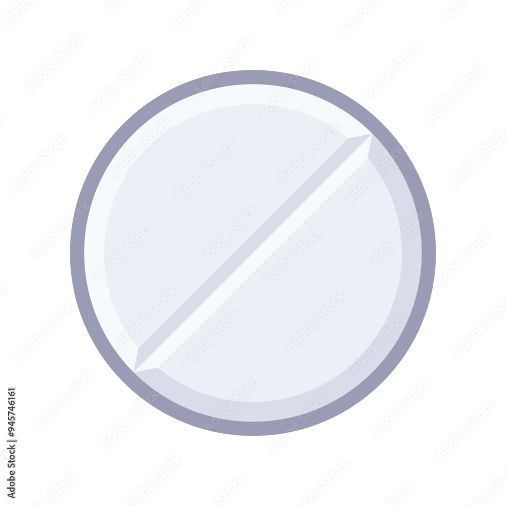 White Pill. Vitamin Tablet Icon on White Background. Vector White Pill. Vitamin Tablet Icon on White Background. Vector