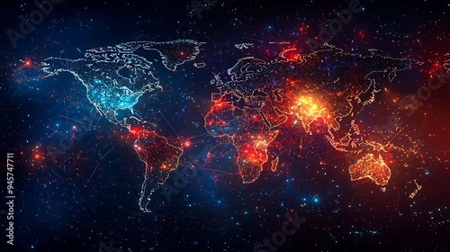 A digital world map illustrating global network connections, symbolizing the future of communication.