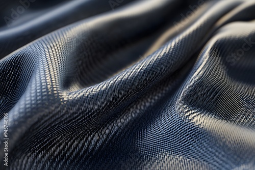 Close-up of nylon fabric with a detailed woven texture.