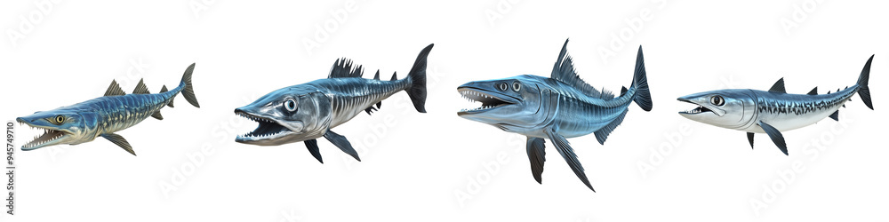 A collection of various fish species showcasing their unique colors and shapes in a detailed illustration.