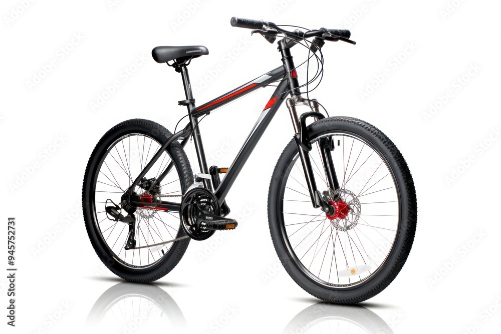 Fototapeta premium Black mountain bike bicycle vehicle wheel.