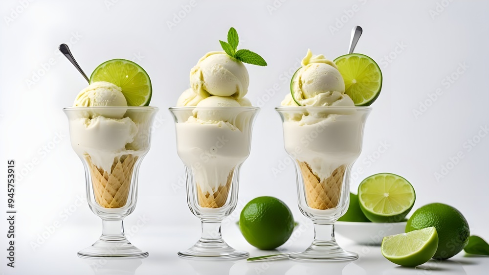 set of lime ice cream set of lime ice cream
