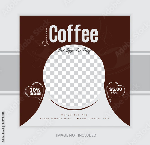 coffee social media post design template