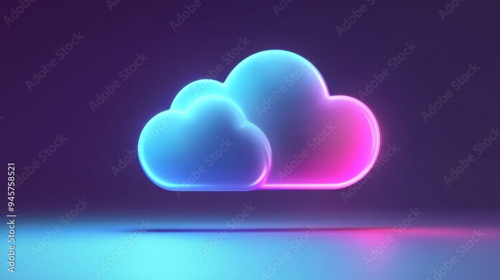 Modern cloud computing icon with vibrant colors highlighting technology and digital services Modern cloud computing icon with vibrant colors highlighting technology and digital services