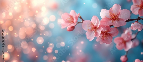 Delicate Pink Blossoms in Springtime