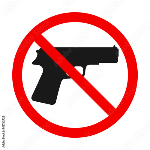 No Guns Weapons Allowed Prohibition Sign Icon