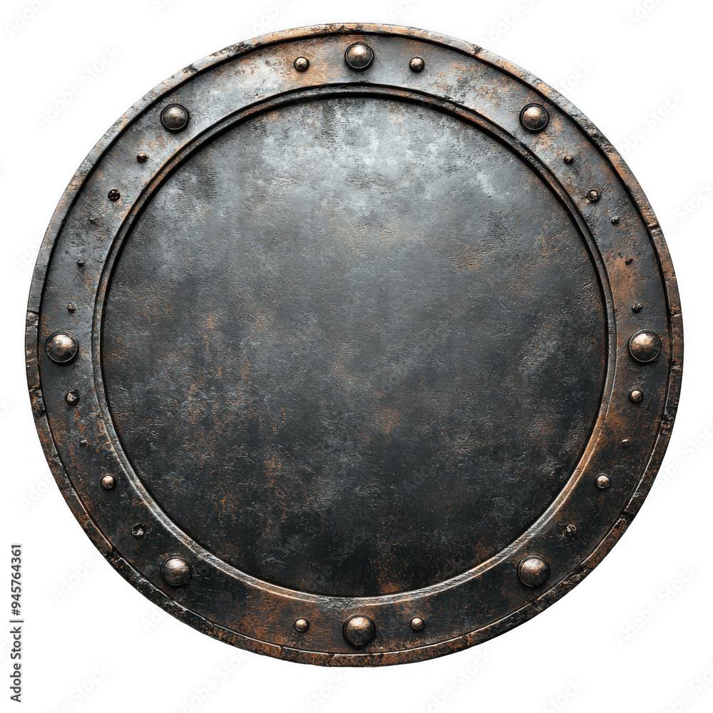 Fototapeta premium Round Metallic Shield with Rivets
