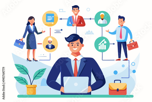Reorganization or reorg to adjust, allocate resources, change team structure for efficiency, restructure organization, department and job roles concept, businessman ceo reorganize employee role chart.