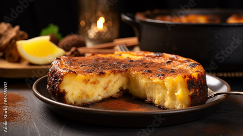 Basque Burnt Cheesecake on Homemade Tray