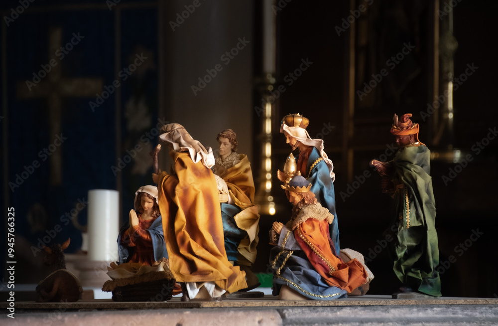 Nativity scene in church Christmas Nativity scene in church Christmas