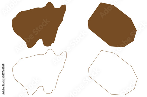 Heiss and Payer island (Russia, Russian Federation, Franz Josef Land archipelago) map vector illustration, scribble sketch Ostrov Kheysa and Payera map