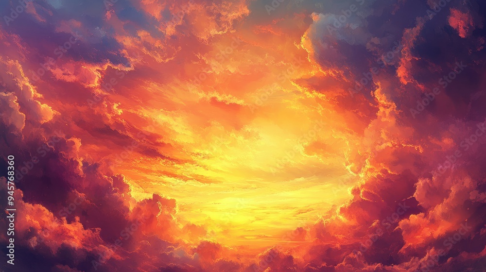 A dramatic sunset with vibrant colors reflecting on clouds, creating a breathtaking skyscape. A dramatic sunset with vibrant colors reflecting on clouds, creating a breathtaking skyscape.