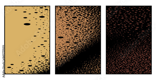 Set of 3 Abstract pattern. Illustration for printing on wall decorations. For use in graphics.