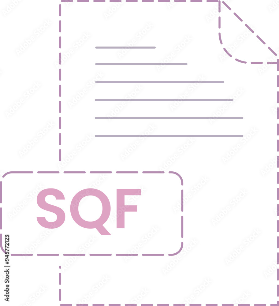 SQF icon black rounded dashed outline