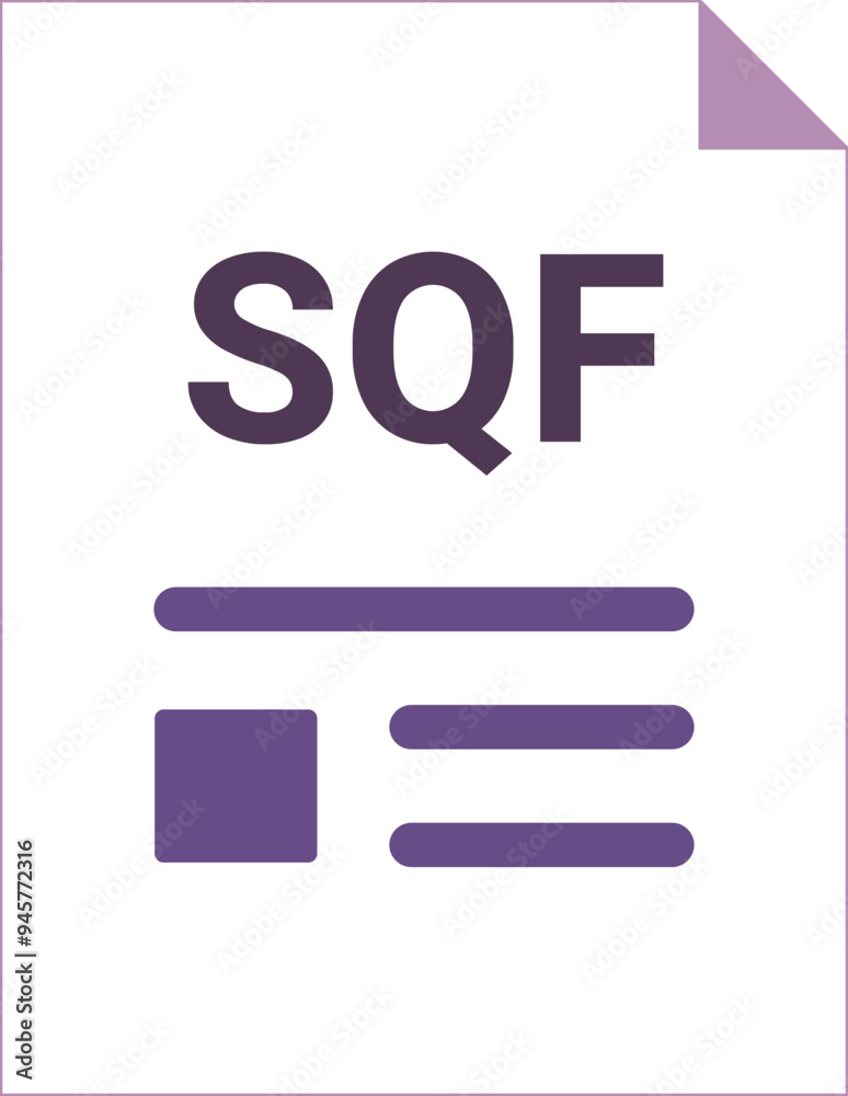 SQF with deep and minimal colors and folded icon SQF with deep and minimal colors and folded icon