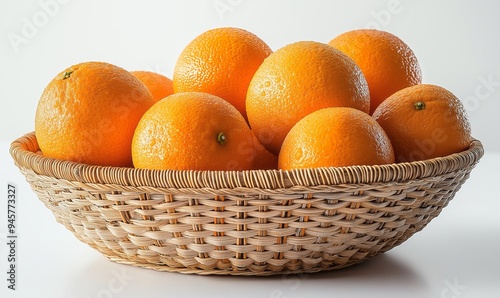 Fresh Oranges in a Basket - A Citrus Delight