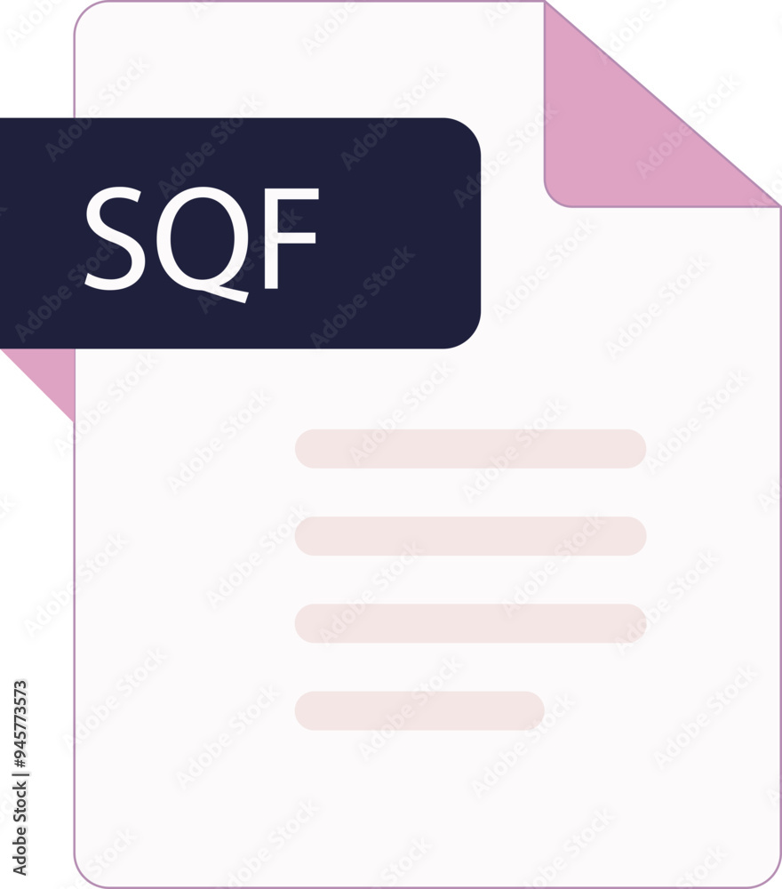 SQF File icon with folded style document SQF File icon with folded style document