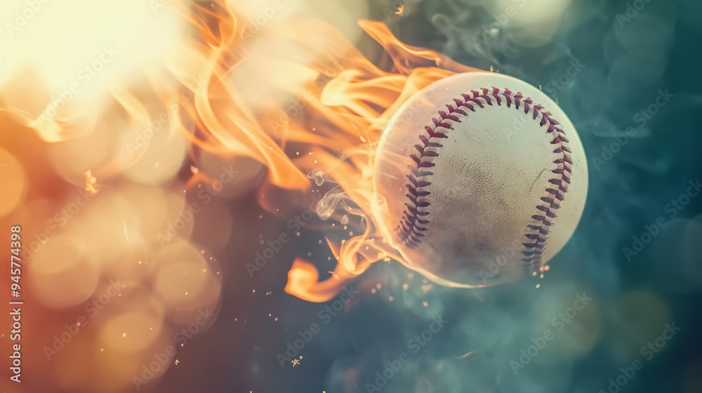 custom made wallpaper toronto digitalA burning baseball hurls through the air, leaving a trail of fire and smoke, symbolizing power and speed.