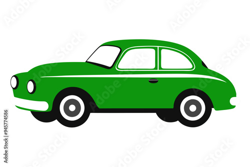 Vintage Car Illustration: Classic Design on a White Background